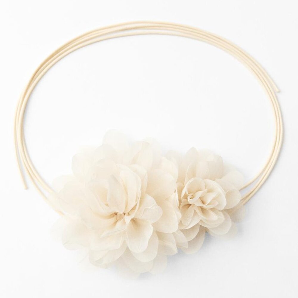 NWT ZARA CORDED COLLAR FLOWERS ECRU - Picture 3 of 4